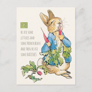 Beatrix Potter Rabbit gorging auf Radieschen CC111 Postkarte