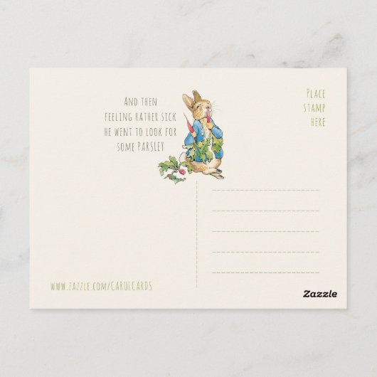 Beatrix Potter Rabbit gorging auf Radieschen CC111 Postkarte (Rückseite)