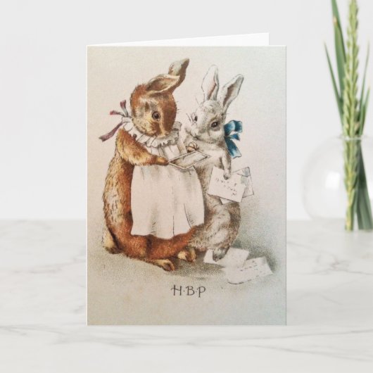 Beatrix Potter Rabbit Greetings Karte (Vorderseite)