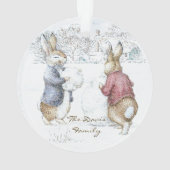 Beatrix Potter Rabbits and Snowman Weihnachten Ornament (Rückseite)
