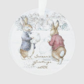 Beatrix Potter Rabbits and Snowman Weihnachten Ornament (Vorderseite)