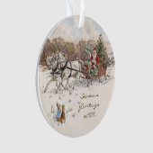 Beatrix Potter Rabbits and Snowman Weihnachten Ornament (Vorderseite)
