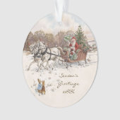 Beatrix Potter Rabbits and Snowman Weihnachten Ornament (Vorderseite)
