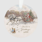 Beatrix Potter Rabbits and Snowman Weihnachten Ornament (Vorderseite)