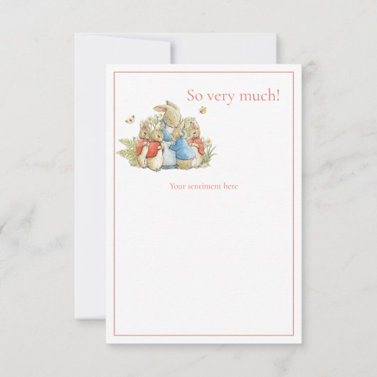 Beatrix Potter Red Baby Boy Girl Dusche Vielen Dan Dankeskarte (Rückseite)