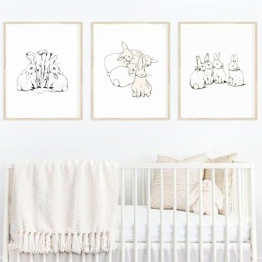 Beatrix Potter Simple Bunny Sketch Kinderzimmer Po Poster