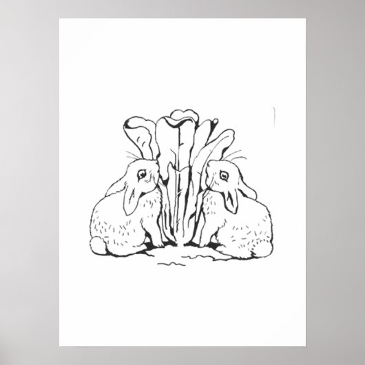 Beatrix Potter Simple Bunny Sketch Kinderzimmer Po Poster (Vorne)