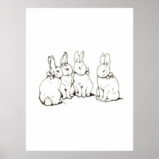 Beatrix Potter Simple Bunny Sketch Kinderzimmer Poster (Vorne)