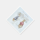 Beatrix Potter Snowman und Bunnies Holiday Serviette (Ecke)