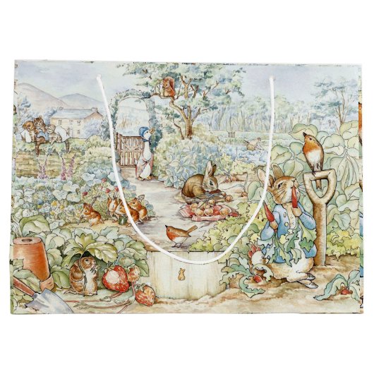 Beatrix Potter Storybook Characters Garden Große Geschenktüte (Rückseite)