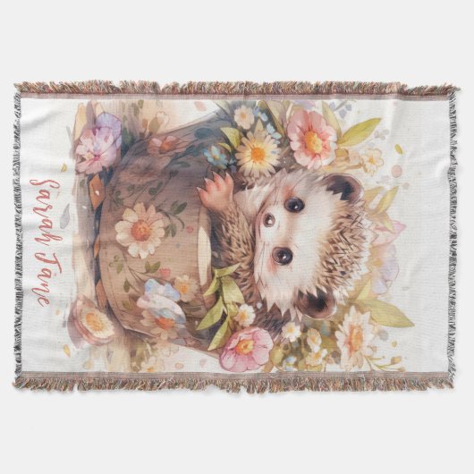 Beatrix Potter Style Baby Igel Throw Blanket Decke (Vorderseite)