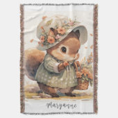 Beatrix Potter Style Baby Squirrel Decke (Vorderseite Vertikal)