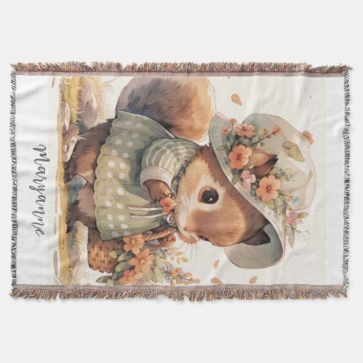 Beatrix Potter Style Baby Squirrel Decke (Vorderseite)