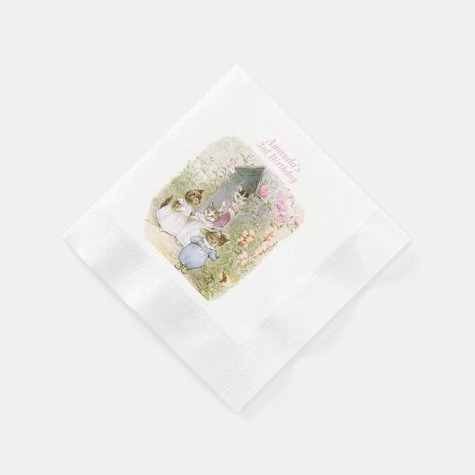 Beatrix Potter Tom Kitten, Mitten und Moppet Serviette (Ecke)
