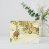 Beatrix Potter - vier Kaninchen im Schnee Postkarte (Stehend Vorderseite)