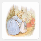 Beatrix Potter Vintager Rundaufkleber Quadratischer Aufkleber (Vorderseite)