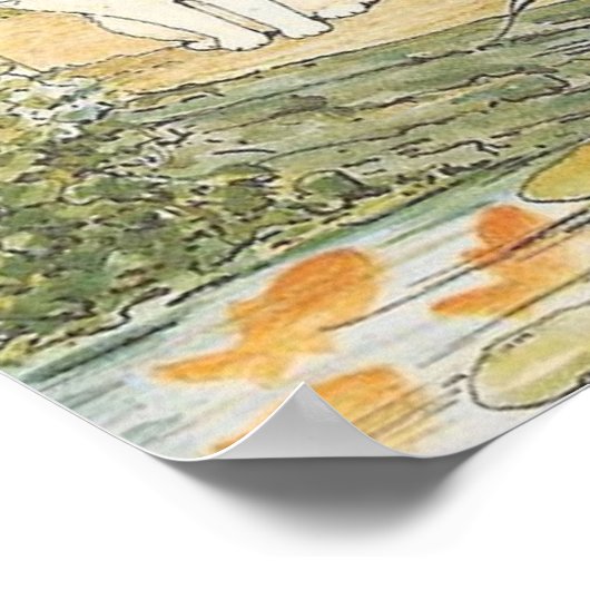 Beatrix Potter - weiße Katze Poster (Ecke)