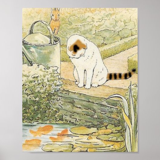 Beatrix Potter - weiße Katze Poster (Vorne)