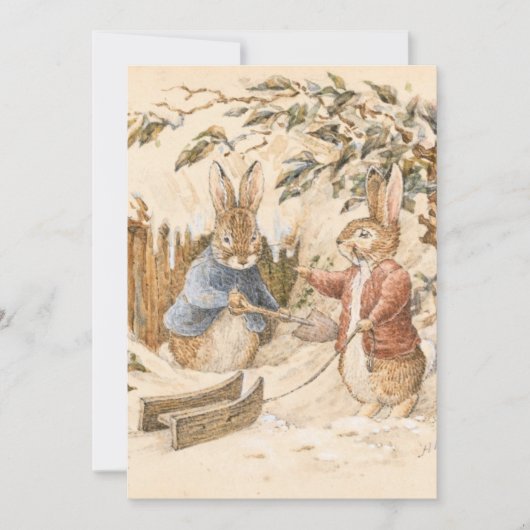 Beatrix Potter Wintersaison Einladung (Vorderseite)
