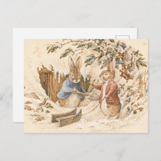 Beatrix Potter Wintersaison Postkarte (Vorne/Hinten)