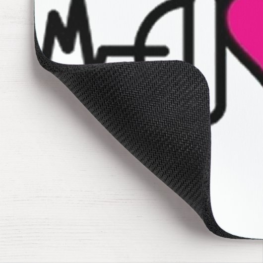 Beats der Liebe | Rosa Herz mit Puls und Kopfhörer Mousepad (Ecke)