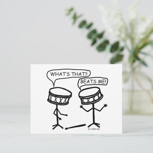 Beats Me Postkarte (Stehend Vorderseite)