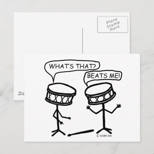 Beats Me Postkarte (Vorne/Hinten)