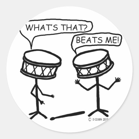 Beats Me Runder Aufkleber (Vorderseite)