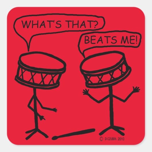 Beats Me Square Sticker (Vorderseite)