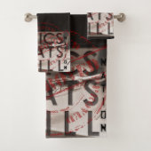 BEATS SKILL TEXTE AUF TURNTABLE HIP HOP BADHANDTUCH SET (Insitu)