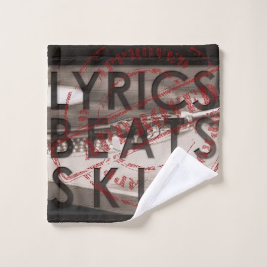 BEATS SKILL TEXTE AUF TURNTABLE HIP HOP BADHANDTUCH SET (Waschlappen)