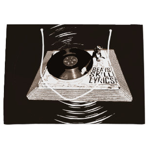 BEATS SKILL TEXTE AUF TURNTABLE HIP HOP GROßE GESCHENKTÜTE
