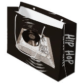 BEATS SKILL TEXTE AUF TURNTABLE HIP HOP GROßE GESCHENKTÜTE (Vorderseite Schrägansicht)