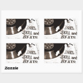 BEATS SKILL TEXTE RECORD PLAYER RECHTECKIGER AUFKLEBER (Blatt)