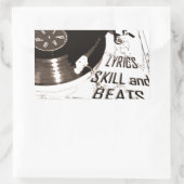 BEATS SKILL TEXTE RECORD PLAYER RECHTECKIGER AUFKLEBER (Tasche)