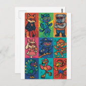 Beats und Tiere Postkarte (Vorne/Hinten)