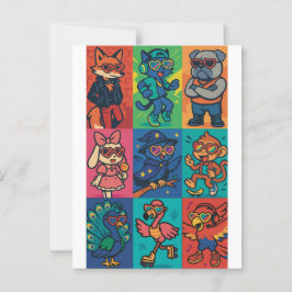 Beats und Tiere Postkarte