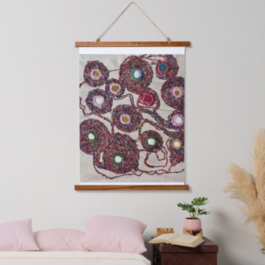 Beattierte Blume Wandteppich Mit Holzrahmen (Schlafzimmer)