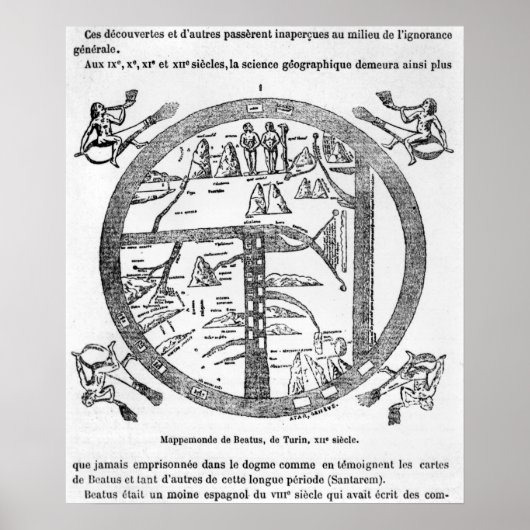 Beatus von Turin mappamundi Poster (Vorne)