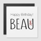 Beau Birthday Magnetkarte (Vorne/Hinten)