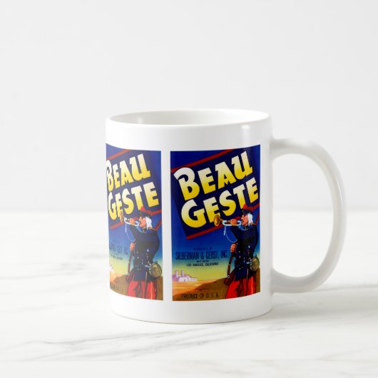 Beau Geste Etikett Kaffeetasse (Rechts)