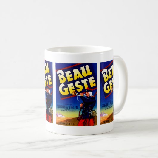 Beau Geste Label Kaffeetasse (VorderseiteRechts)