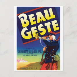 Beau Geste Los Angeles Vintages Label Postkarte