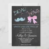 Beau Mustach Bows Gender Reveal Party Einladung (Vorderseite)
