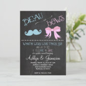 Beau Mustach Bows Gender Reveal Party Einladung (Stehend Vorderseite)