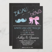 Beau Mustach Bows Gender Reveal Party Einladung (Vorne/Hinten)