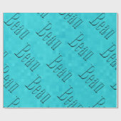 Beau Name Logos auf Aqua Blue, Geschenkpapier (Flach)