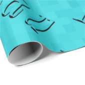 Beau Name Logos auf Aqua Blue, Geschenkpapier (Rolleneckpunkt)