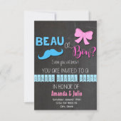 Beau oder Bow Gender Reveal Einladung (Vorderseite)