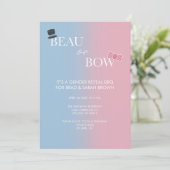 Beau oder Bow Gender Reveal Party Einladung (Stehend Vorderseite)